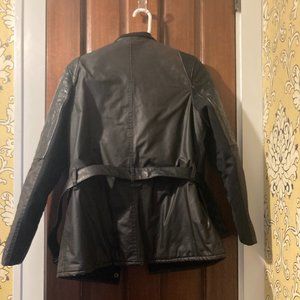 Barbour Black Belted Waxed Quilted Jacket